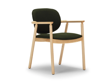 CLARA - Fabric and ash chair with armrests by Papell Design - view 2